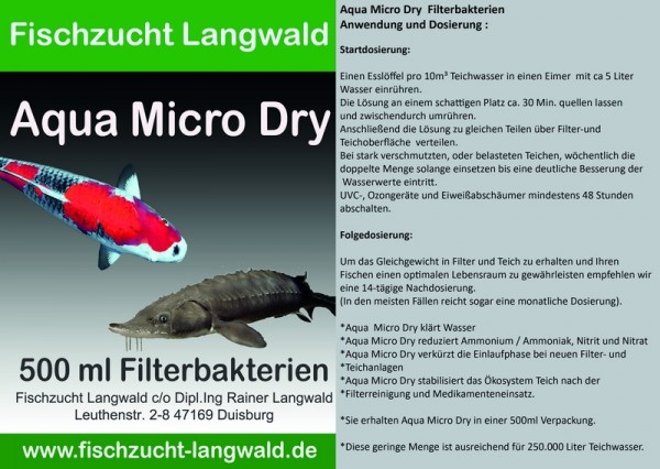 Aqua Micro Dry - Filterbakterien 500 ml